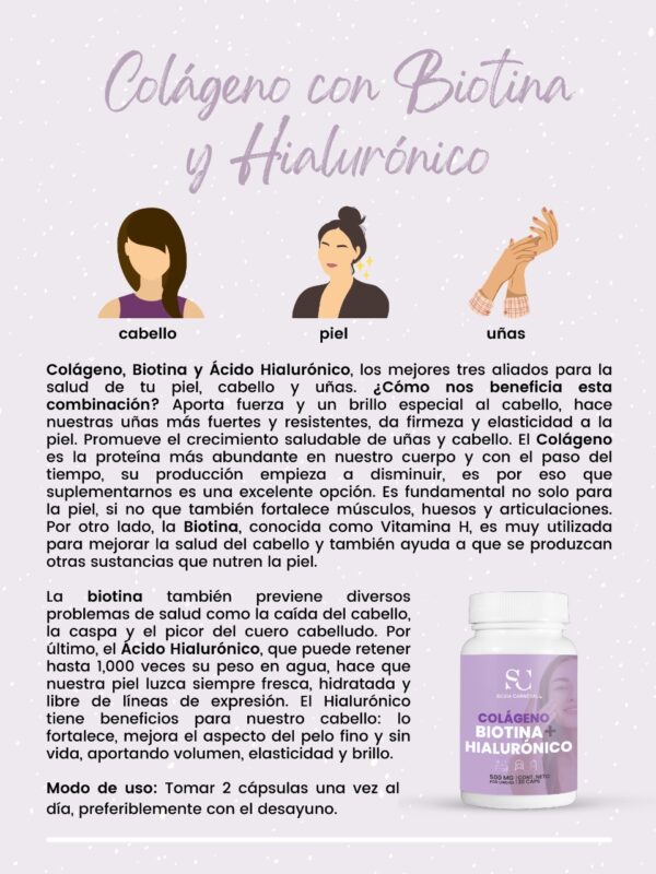 Colageno + Biotina + Hialuronico (30 caps)